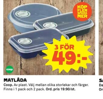 Coop Coop matlådor erbjuda