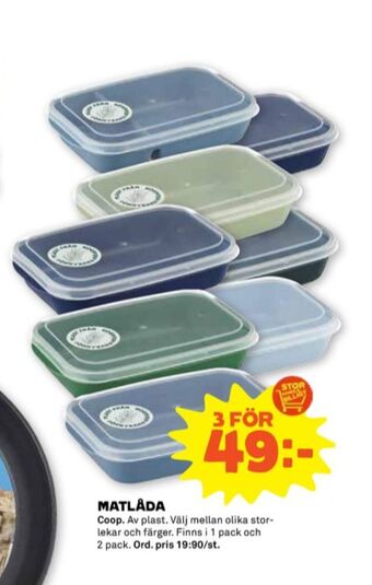 Stora Coop Coop matlådor erbjuda