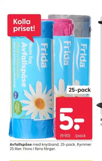Rusta Frida avfallspåsar erbjuda