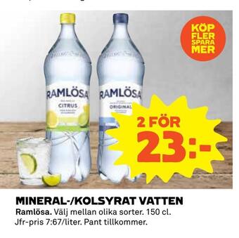 Coop Daglivs Mineral-/kolsyrat vatten erbjuda