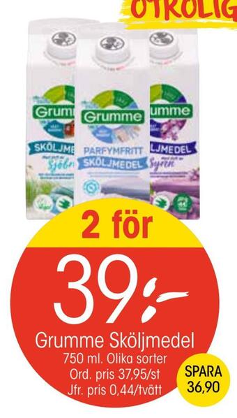 EKO Grumme sköljmedel erbjuda