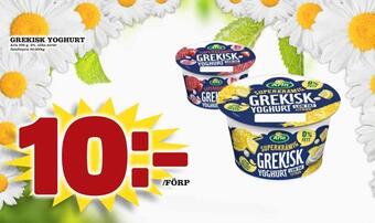 Supergrossen Grekisk yoghurt erbjuda