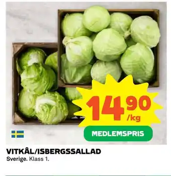 Coop Extra Vitkål/isbergssallad erbjuda