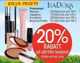 EKO 20% rabatt på allt från isadora! erbjuda