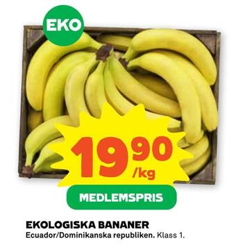 Coop Forum Ekologiska bananer erbjuda