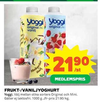 Coop Extra Frukt-/vaniljyoghurt erbjuda