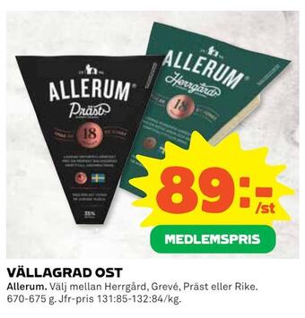 Coop Extra Vällagrad ost erbjuda