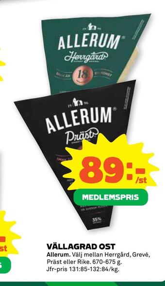 Coop Forum Vällagrad ost erbjuda