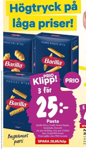 City Gross Barilla pasta sorterad erbjuda