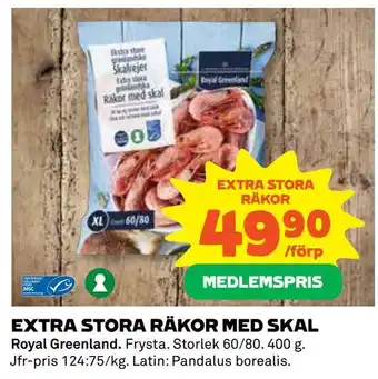 Coop Extra stora räkor med skal erbjuda