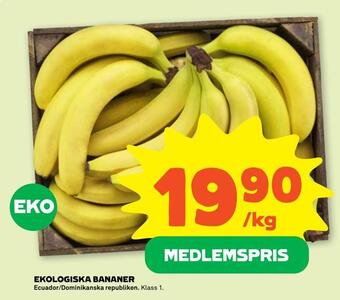 Stora Coop Ekologiska bananer erbjuda