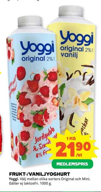 Coop Frukt-/vaniljyoghurt erbjuda