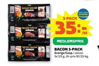 Stora Coop Bacon 3-pack erbjuda