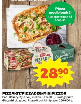 Coop Pizzakit/pizzadeg/minipizzor erbjuda