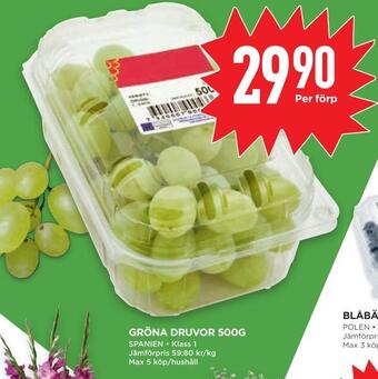 Willys Hemma Gröna druvor 500g erbjuda
