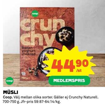Coop Müsli erbjuda