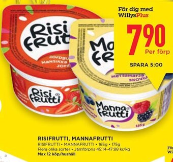 Willys RISIFRUTTI, MANNAFRUTTI erbjuda