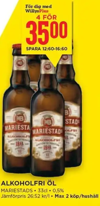 Willys ALKOHOLFRI ÖL MARIESTADS. 33cl erbjuda