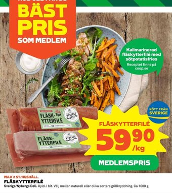 Coop FLÄSKYTTERFILÉ Sverige/Nybergs Deli erbjuda