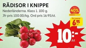 ICA Kvantum RÄDISOR I KNIPPE erbjuda