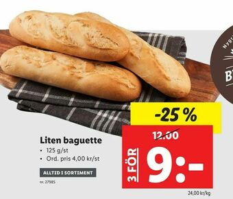 Lidl Liten baguette erbjuda