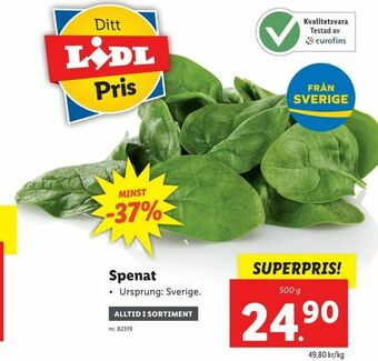Lidl Spenat erbjuda