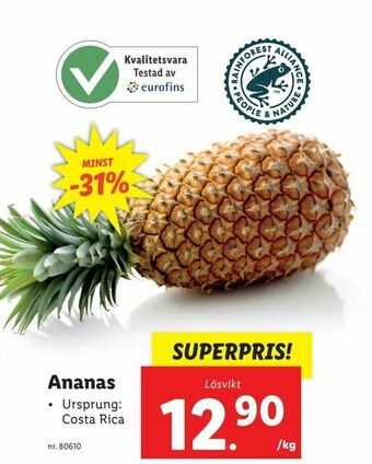 Lidl Ananas erbjuda
