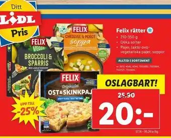 Lidl Felix rätter erbjuda