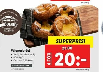 Lidl Wienerbröd erbjuda