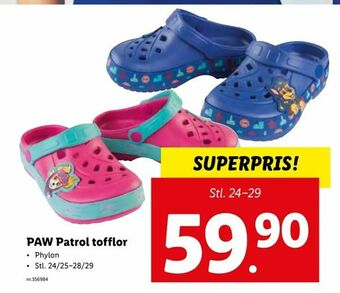 Lidl PAW Patrol tofflor erbjuda