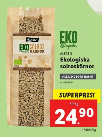 Lidl Ekologiska solroskärnor erbjuda
