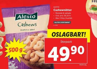 Lidl Cashewnötter erbjuda