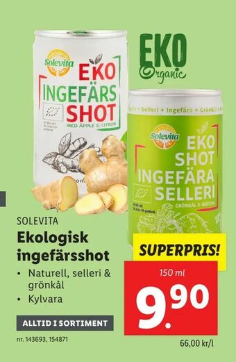 Lidl Ekologisk ingefärsshot erbjuda