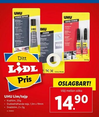 Lidl UHU Lim/tejp erbjuda