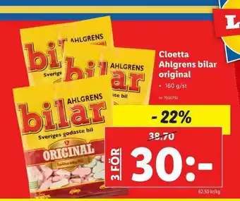 Cloetta Ahlgrens bilar original