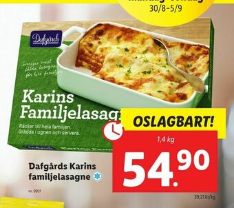 Lidl Dafgårds Karins familjelasagne erbjuda