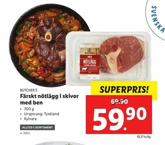 Lidl Färskt nötlägg i skivor med ben erbjuda