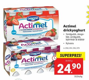 Lidl Actimel drickyoghurt erbjuda