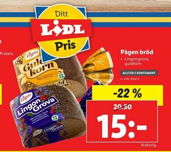 Lidl Pågen bröd erbjuda