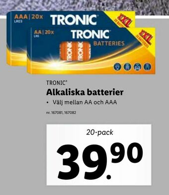 Lidl Alkaliska batterier erbjuda