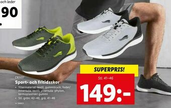 Lidl Sport- och fritidsskor erbjuda