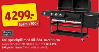 Jula Kol-/gasolgrill med röklåda 102x88 cm erbjuda