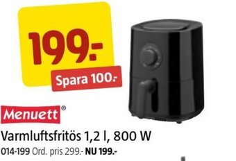 Jula Varmluftsfritös 1,2 L, 800 W erbjuda