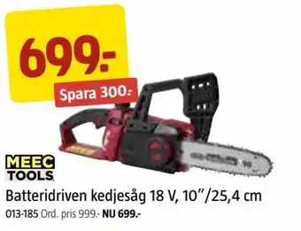 Jula MEEC TOOLS Batteridriven kedjesåg 18 V, 10"/25,4 cm erbjuda