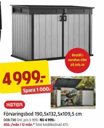 Jula Förvaringsbod 190,5x132,5x109,5 cm erbjuda