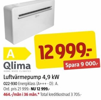 Jula Luftvärmepump 4,9 kW erbjuda