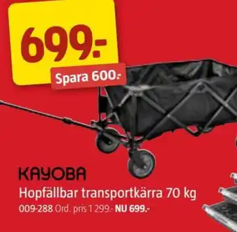 Jula KAYOBA Hopfällbar transportkärra 70 kg erbjuda