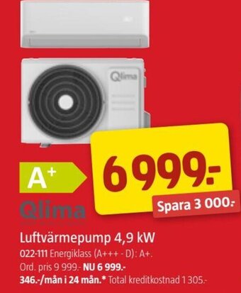 Jula Luftvärmepump 4,9 kW erbjuda