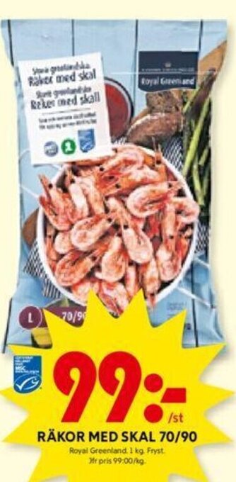 ICA Kvantum RÄKOR MED SKAL 70/90 erbjuda