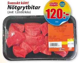 Extra Mjällby Stormarknad Svenskt kött! Nötgrytbitar erbjuda